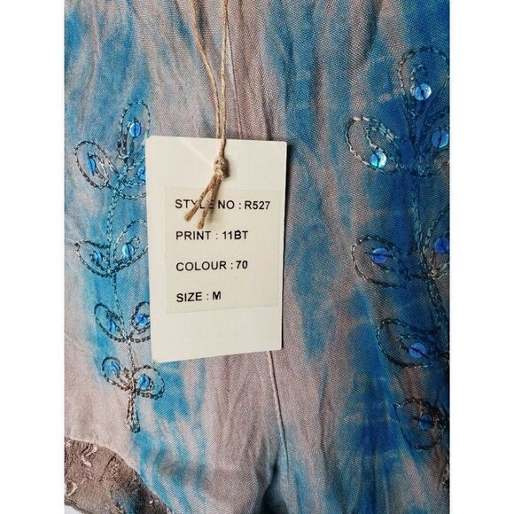 Raga Sweet Devotion Tie Dye Loose Fit Ruffle Embroidered Sequin Boho Shorts - Picture 7 of 11